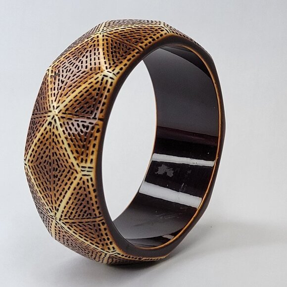 GEOMETRIC Print Wooden Bangle - Picture 2 of 7